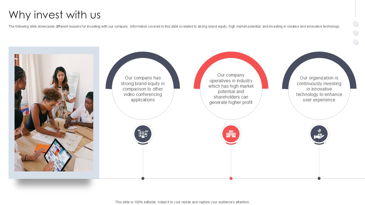 Why Invest With Us Virtual Meeting Investor Funding Elevator Pitch Deck PPT Template