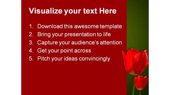 Wild Flowers Nature PowerPoint Template 0610