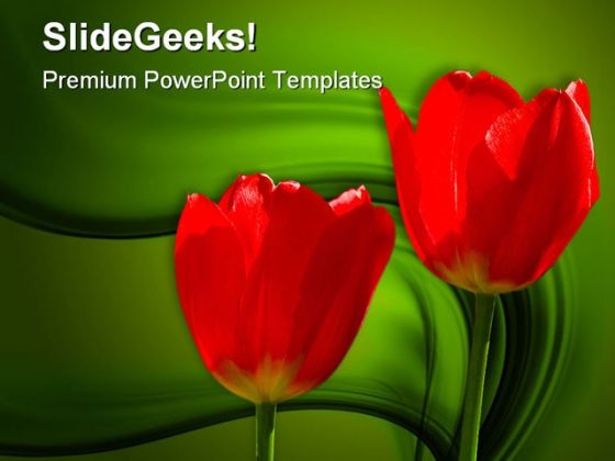 Wild Flowers Nature PowerPoint Template 0610