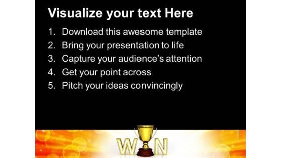 Win Trophy The Award Or Prize Winner Competition PowerPoint Templates And PowerPoint Themes 1112