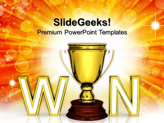 Win Trophy The Award Or Prize Winner Competition PowerPoint Templates And PowerPoint Themes 1112