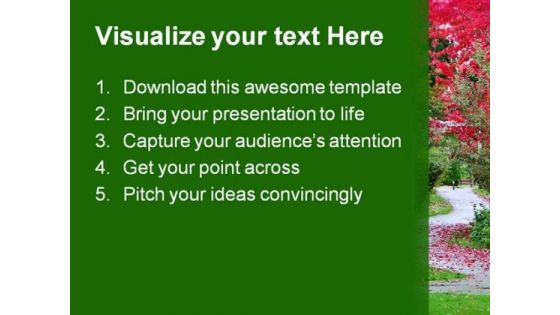 Winding Path Garden PowerPoint Themes And PowerPoint Slides 0411