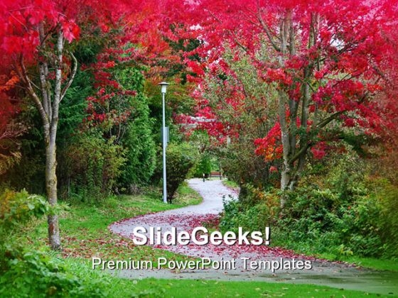 Winding Path Garden PowerPoint Themes And PowerPoint Slides 0411