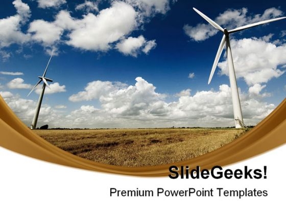 Windmills Renewable Energy Science PowerPoint Themes And PowerPoint Slides 0711