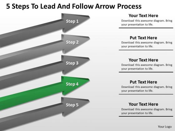 Windows Parallel Processing 5 Steps To Lead And Follow Arrow Ppt PowerPoint Slides