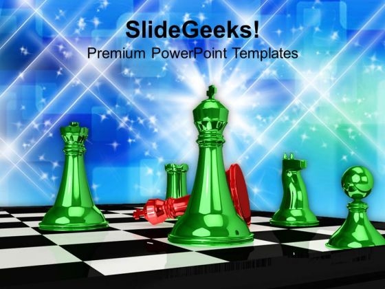 Winner Defeats Red King Leadership PowerPoint Templates And PowerPoint Themes 1112