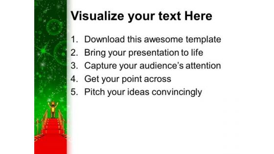 Winner On A Red Carpet PowerPoint Templates Ppt Backgrounds For Slides 0113