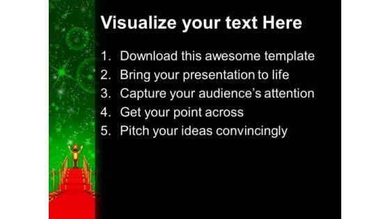 Winner On A Red Carpet PowerPoint Templates Ppt Backgrounds For Slides 0113