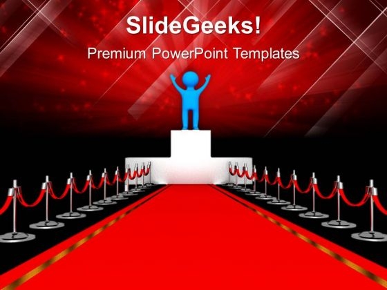 Winning Person Red Carpet Teamwork PowerPoint Templates And PowerPoint Themes 1112