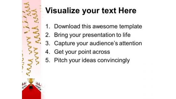 Winning Trophy On Red Carpet PowerPoint Templates And PowerPoint Themes 0912