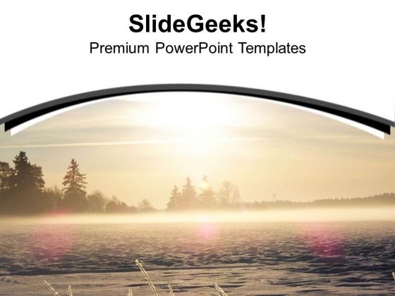 Winter View For With Sunshine PowerPoint Templates Ppt Backgrounds For Slides 0613