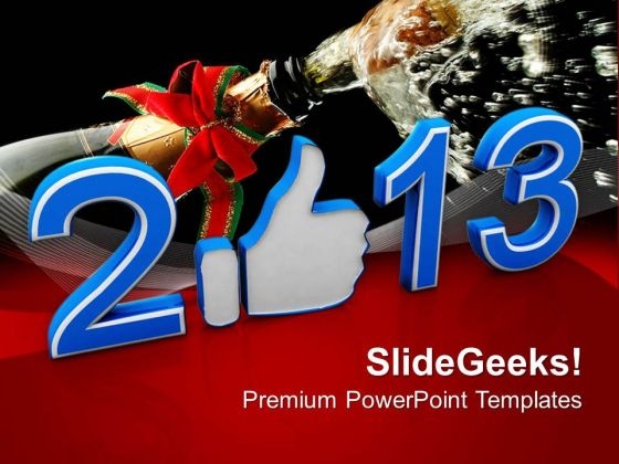 Wish Happy New Year 2013 PowerPoint Templates Ppt Backgrounds For Slides 0413