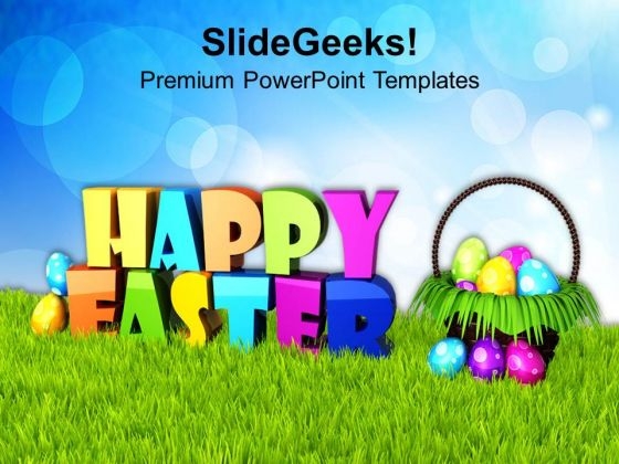 Wishes Of Happy Easter With Bright Sky Theme PowerPoint Templates Ppt Backgrounds For Slides 0313