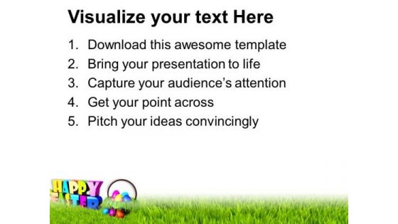 Wishing Happy Easter With Basket Of Eggs PowerPoint Templates Ppt Backgrounds For Slides 0313