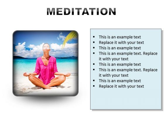 Woman Meditation Beach PowerPoint Presentation Slides S