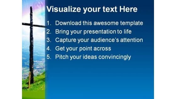 Wooden Cross Christian PowerPoint Templates And PowerPoint Themes 0812