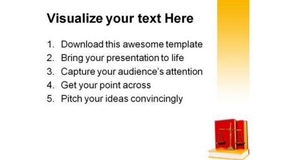 Wooden Gavel Law PowerPoint Template 1110