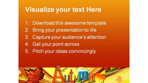 Word Autumn Nature PowerPoint Template 0910