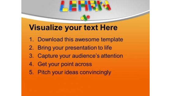 Word Learn Using Lego Blocks Education PowerPoint Templates Ppt Backgrounds For Slides 1212