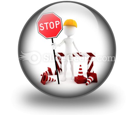 Worker Stop PowerPoint Icon C