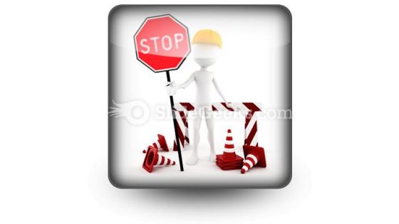 Worker Stop PowerPoint Icon S