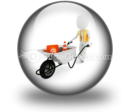 Worker Works Construction PowerPoint Icon C