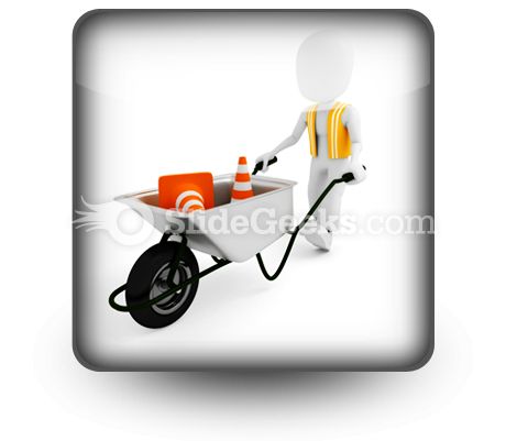 Worker Works Construction PowerPoint Icon S