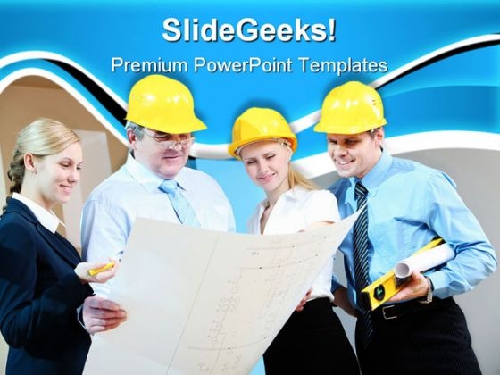 Workers Group Construction PowerPoint Themes And PowerPoint Slides 0711
