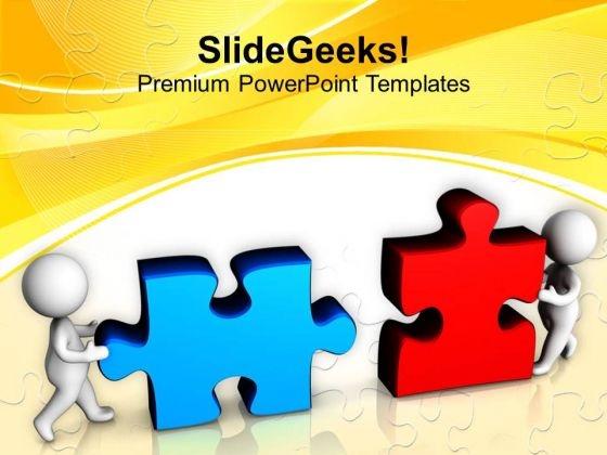 Working Together To Combine Puzzles PowerPoint Templates Ppt Backgrounds For Slides 0413