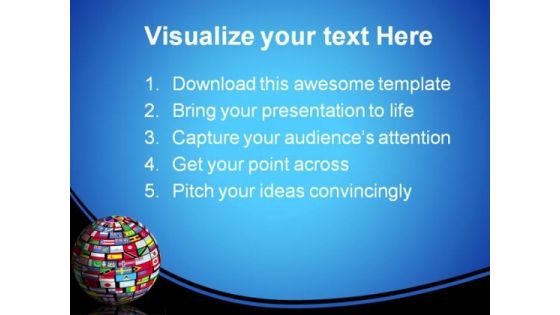 World Flags Globe Earth PowerPoint Background And Template 1210