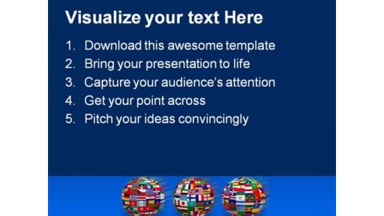 World Flags Globe PowerPoint Template 1110