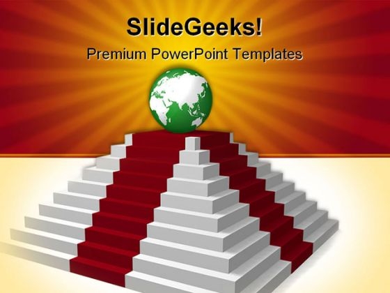 World Globe On A Pedestal Success PowerPoint Templates And PowerPoint Backgrounds 0311