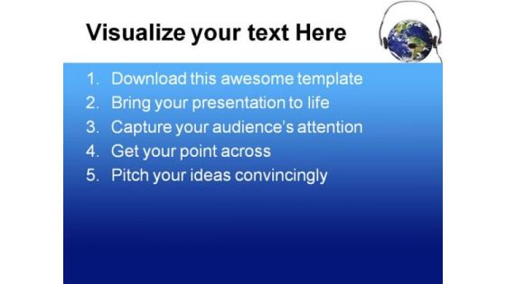 World Is Listening Music PowerPoint Templates And PowerPoint Backgrounds 0311