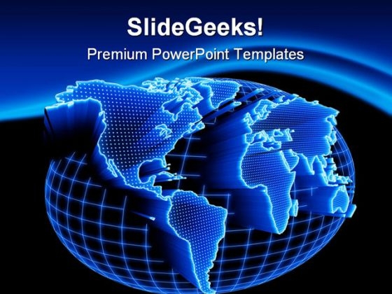 World Map Business People PowerPoint Template 0810