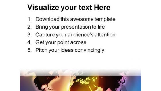 World Map Globe PowerPoint Template 1110