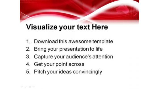 World Map Red Background PowerPoint Template 0910
