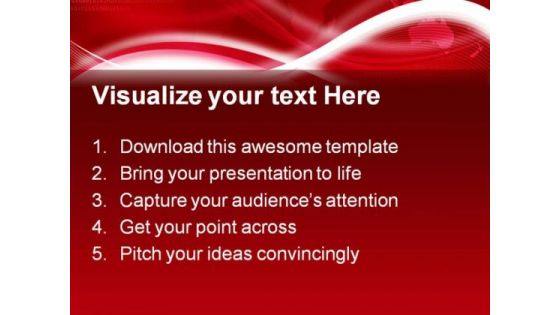 World Map Red Background PowerPoint Template 0910