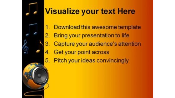 World Music Globe PowerPoint Templates And PowerPoint Backgrounds 0211