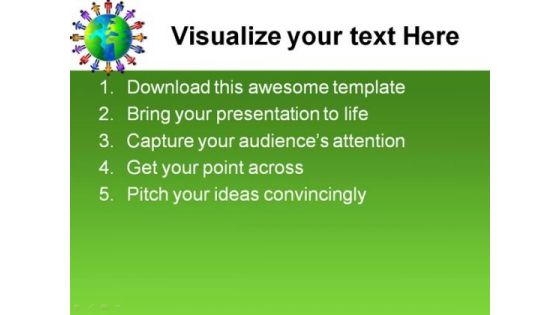World People PowerPoint Template 1010