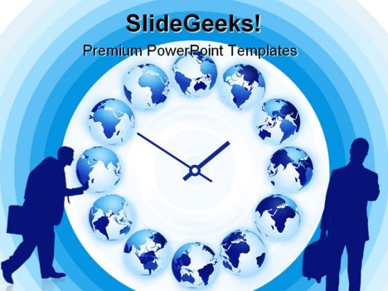 World Time Clock Globe PowerPoint Themes And PowerPoint Slides 0311