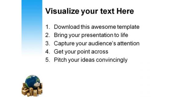 Worldwide Delivery Globe PowerPoint Template 1110