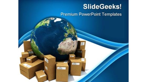 Worldwide Delivery Globe PowerPoint Template 1110