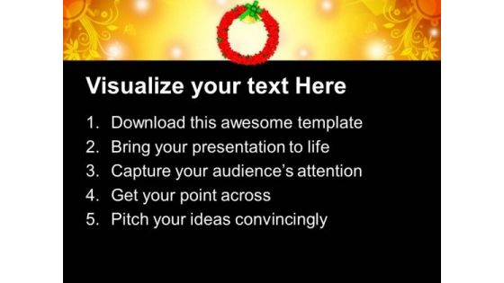 Wreath On Abstract Background PowerPoint Templates Ppt Backgrounds For Slides 1212