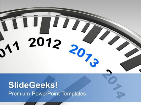 Year 2013 On Wall Clock New Year Celebration PowerPoint Templates Ppt Backgrounds For Slides 0113