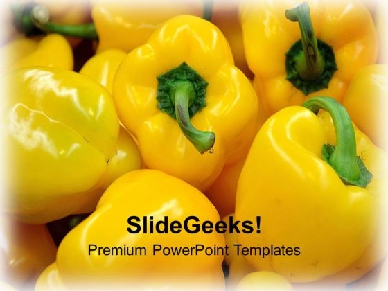 Yellow Bell Pepper Nutritious Food PowerPoint Templates Ppt Backgrounds For Slides 1212