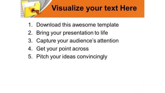 Yellow Computer Folder With Golden Key PowerPoint Templates Ppt Backgrounds For Slides 0313
