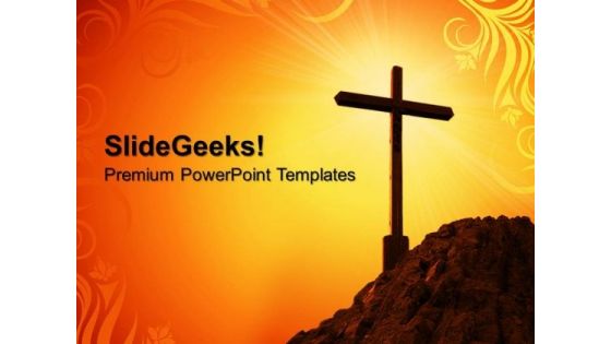 Yellow Cross Symbol PowerPoint Templates And PowerPoint Themes 0712