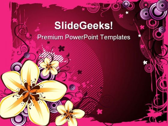 Yellow Flowers Abstract Design PowerPoint Themes And PowerPoint Slides 0611