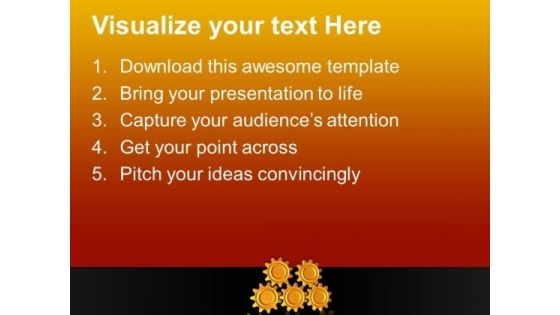 Yellow Gears Teamwork PowerPoint Templates And PowerPoint Themes 0512