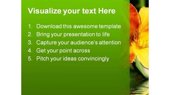 Yellow Orange Lily Nature PowerPoint Templates And PowerPoint Backgrounds 0311